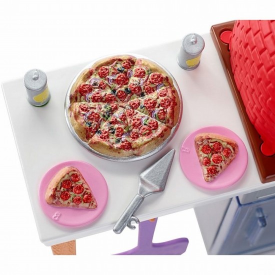 Set Barbie mobilier exterior cu cuptor pizza