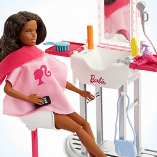 Set Barbie salon de infrumusetare cu papusa