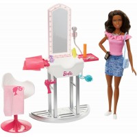 Set Barbie salon de infrumusetare cu papusa