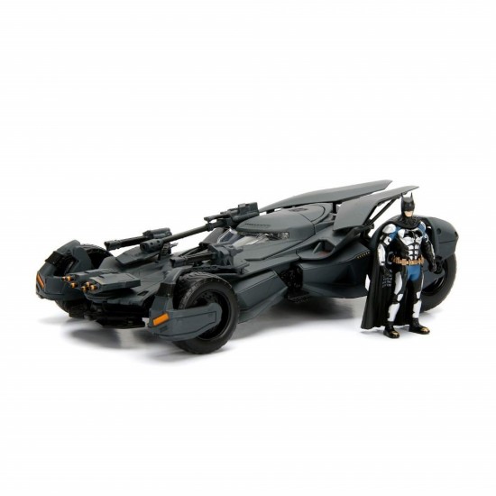 Masinuta de metal Justice League Batmobile cu figurina Batman
