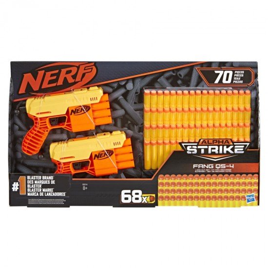 Set blastere Nerf Alpha Strike Fang QS4 cu 68 de munitii