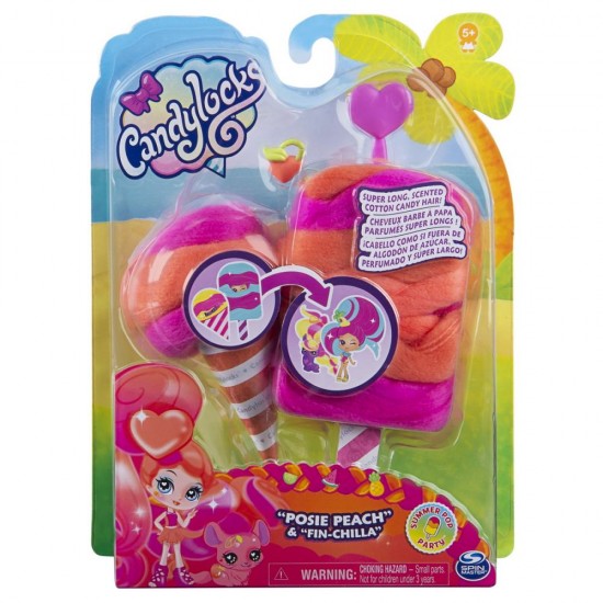 Set figurine papusa si animalut misterioase si parfumate Posie Peach Candy Locks 