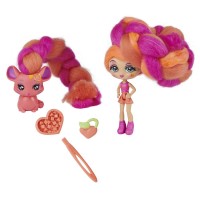 Set figurine papusa si animalut misterioase si parfumate Posie Peach Candy Locks 