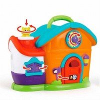 Casuta cu papusa baietel si accesorii cu lumini si sunete