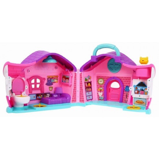 Casuta cu papusa si accesorii cu lumini si sunete