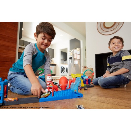 Set Cursa cu obstacol Hot Wheels City - Caracatita buclucasa