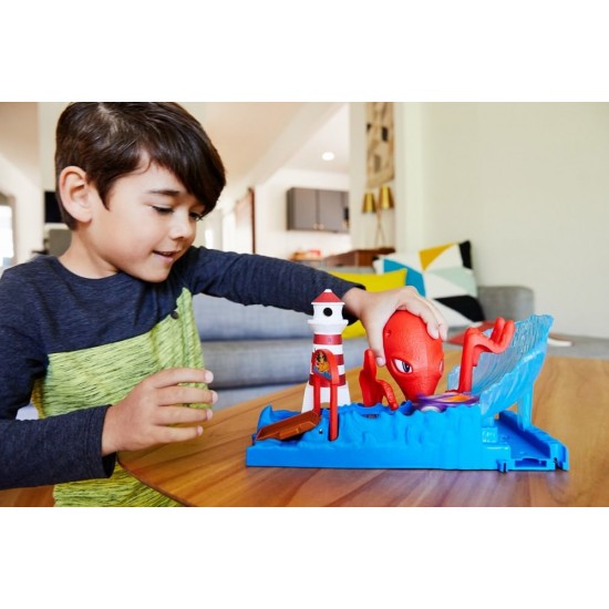 Set Cursa cu obstacol Hot Wheels City - Caracatita buclucasa