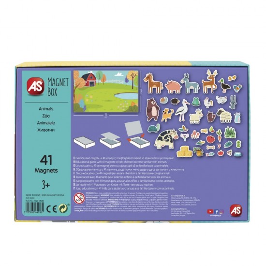 Set magnetic educativ cu animale 41 piese