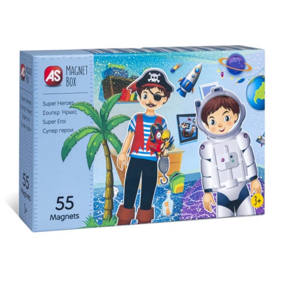 Set magnetic educativ 55 piese - Super eroi
