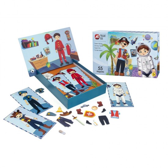 Set magnetic educativ 55 piese - Super eroi