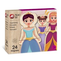 Set Universul Printeselor cu 24 piese magnetice din lemn
