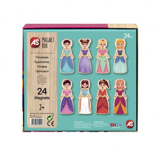 Set Universul Printeselor cu 24 piese magnetice din lemn
