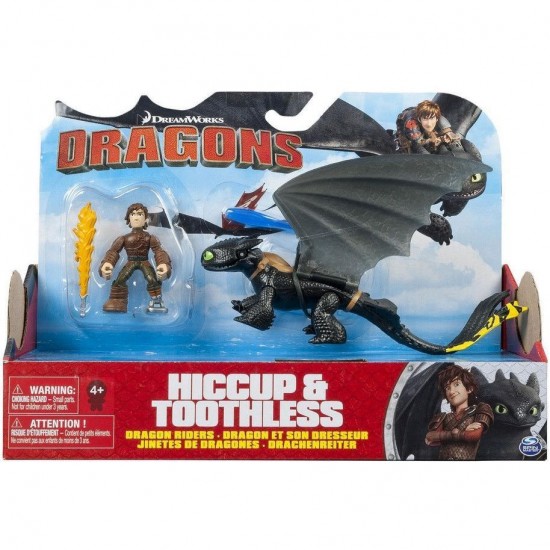 Figurina dragon cu calaret Hiccup si Stirbul Dragons