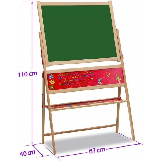Tabla magnetica din lemn Eichhorn cu litere magnetice