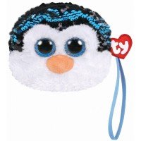 Gentuta de plus 10 cm Pinguinul Waddles cu paiete Ty