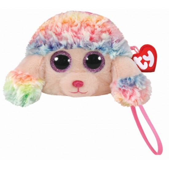 Gentuta de plus 10 cm Rainbow Pudel roz Ty
