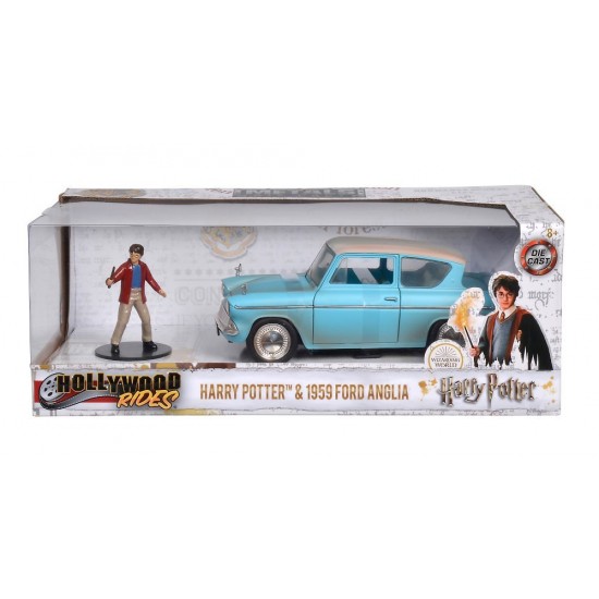 Masinuta de metal Harry Potter Ford 1959 cu figurina