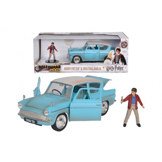 Masinuta de metal Harry Potter Ford 1959 cu figurina