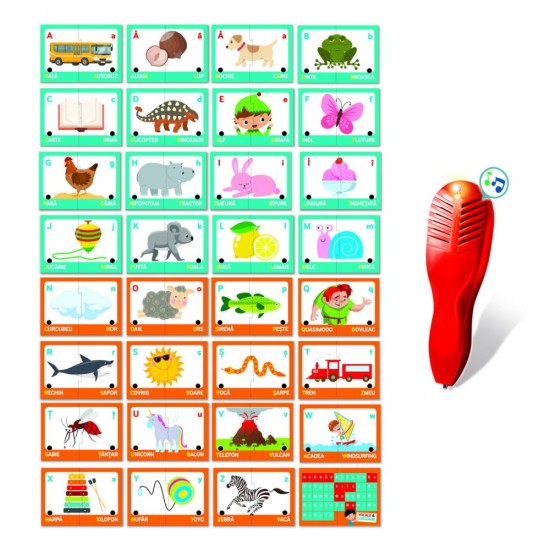 Joc educativ cu stilou electronic Agerino - Invat alfabetul