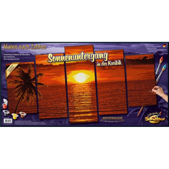 Kit 5 tablouri pictura pe numere Schipper - Apus in Caraibe