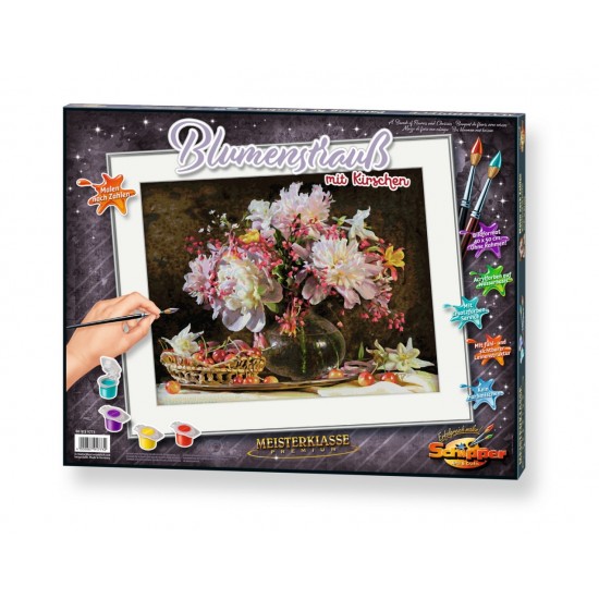 Kit pictura pe numere Schipper - Explozie de culoare cu flori si cirese