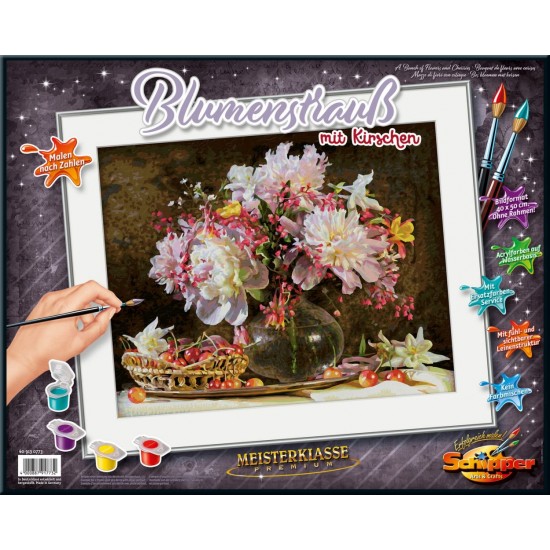 Kit pictura pe numere Schipper - Explozie de culoare cu flori si cirese