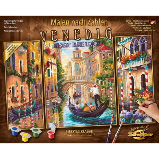 Kit 3 tablouri pictura pe numere Schipper - In Venetia pe canale