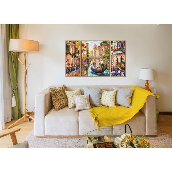 Kit 3 tablouri pictura pe numere Schipper - In Venetia pe canale