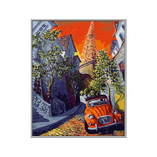 Kit pictura pe numere Schipper - Micutul Citroen rosu