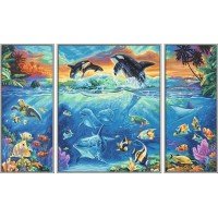 Kit 3 tablouri pictura pe numere Schipper - Viata marina