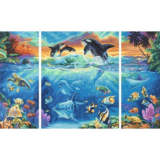 Kit 3 tablouri pictura pe numere Schipper - Viata marina