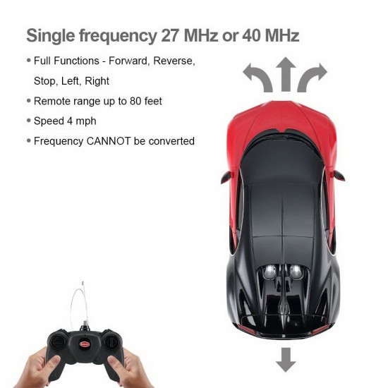 Masina cu telecomanda Bugatti Chiron rosu scara 1:24