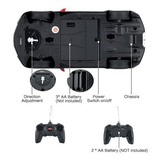 Masina cu telecomanda Bugatti Chiron rosu scara 1:24