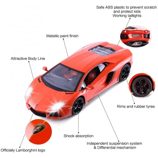 Masina cu telecomanda Lamborghini Aventador rosu scara 1:24