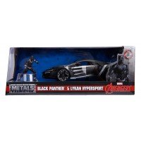 Masinuta metal Marvel Avengers Lykan Hypersport Black Panther scara 1:24