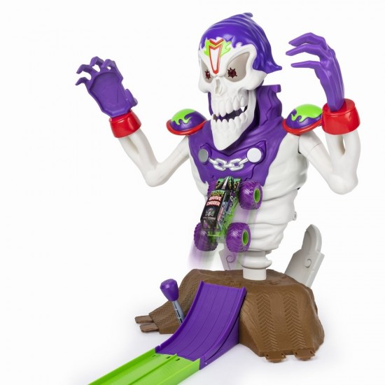 Pista cu lansator Monster Jam - Doboara-l pe Grimm