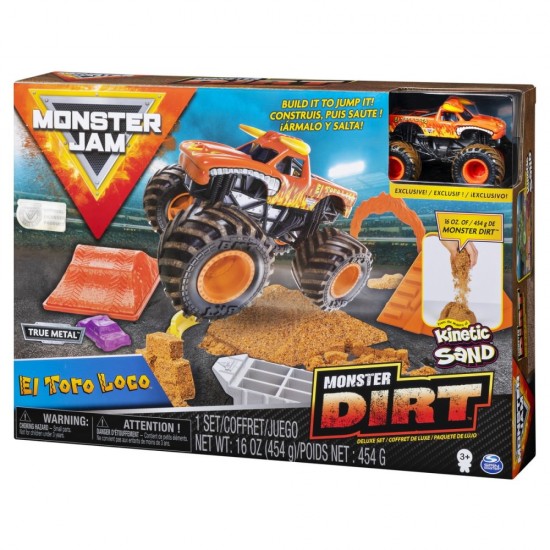 Set camioneta cu nisip si accesorii El Toro Loco Monster Jam 