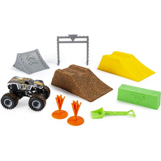 Set camioneta Max-D cu nisip kinetic si accesorii Maxfun Monster Jam 