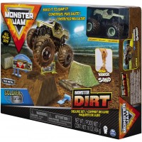 Set camioneta Soldier Fortune cu nisip kinetic si accesorii cu rampa Monster Jam
