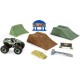 Set camioneta Soldier Fortune cu nisip kinetic si accesorii cu rampa Monster Jam