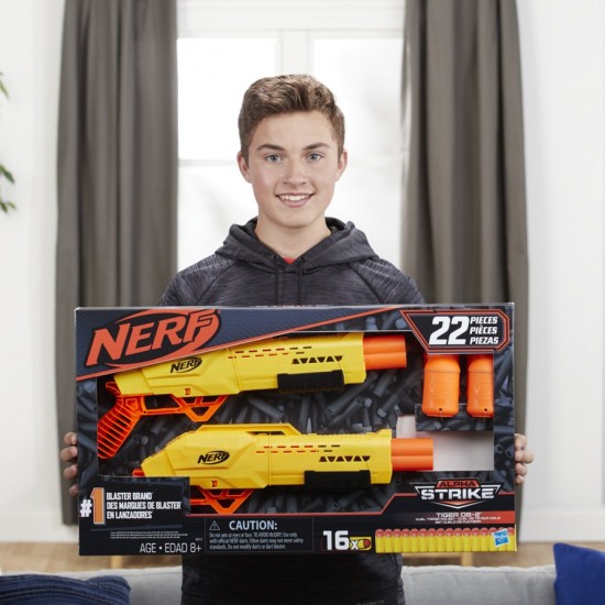 Set 2 blastere Nerf Alpha Strike Tiger DB2 cu tinte