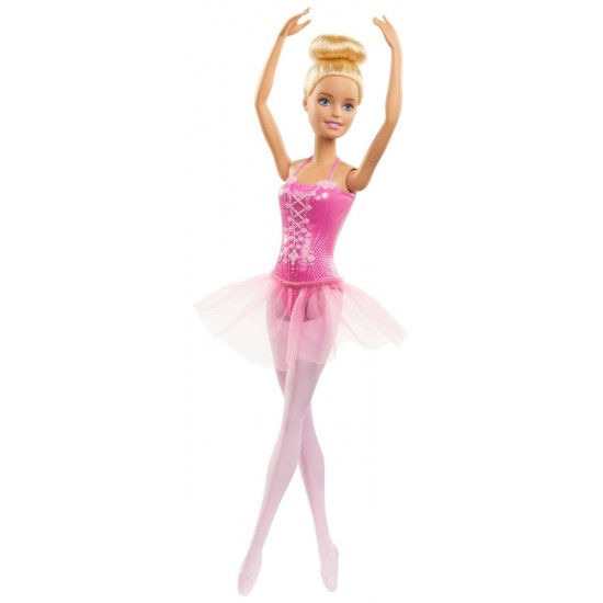 Papusa Barbie balerina blonda cu costum roz