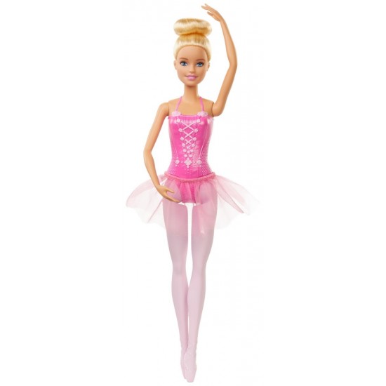 Papusa Barbie balerina blonda cu costum roz