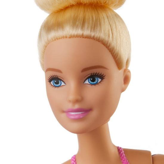 Papusa Barbie balerina blonda cu costum roz