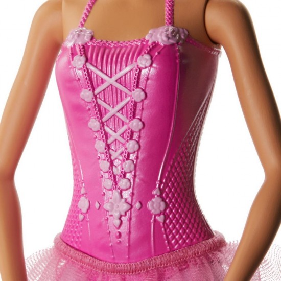 Papusa Barbie balerina blonda cu costum roz