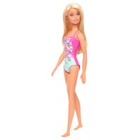 Papusa Barbie blonda cu costum de baie in doua culori