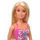 Papusa Barbie blonda cu costum de baie in doua culori