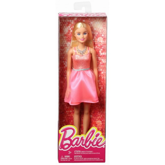 Papusa Barbie cu rochita roz deschis