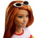 Papusa Barbie Fashionista cu fustita si tricou curcubeu