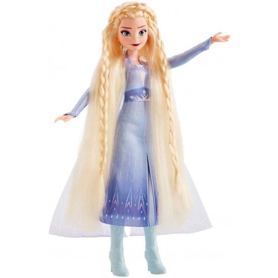 Papusa Elsa cu par lung pentru impletit Frozen 2